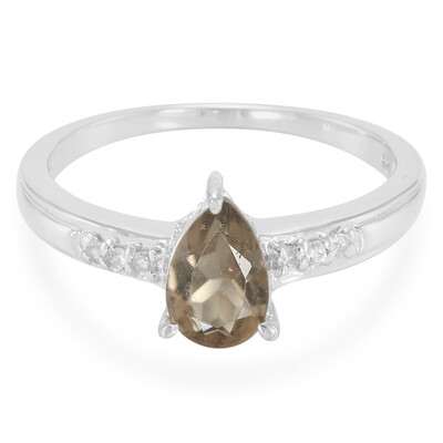 Bague en argent et Quartz fumé