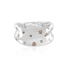 Bague en argent et Diamant champagne I3 (de Melo)