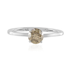 Bague en platine et Diamant champagne I2