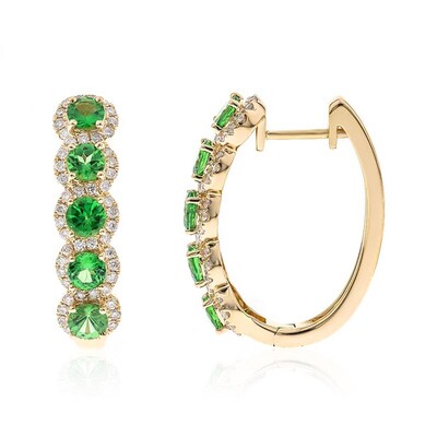 Boucles d'oreilles en or et Grenat Tsavorite AAA (CIRARI)