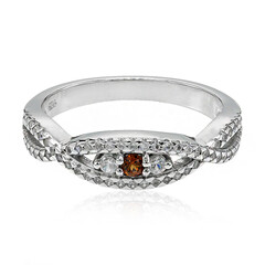 Bague en argent et Saphir orange