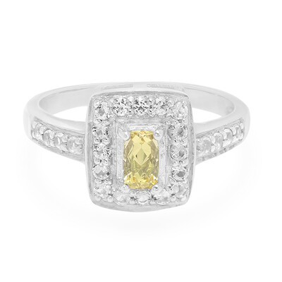 Bague en argent et Béryl jaune