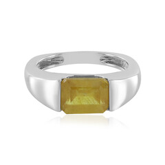 Bague en argent et Saphir jaune de Madagascar