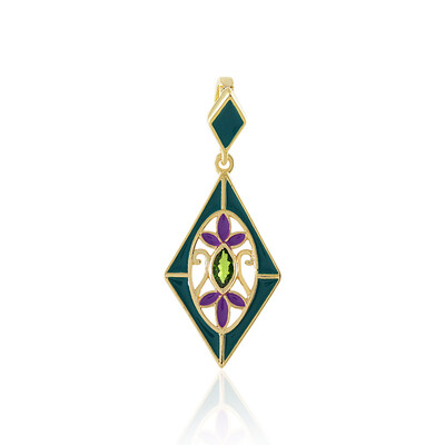 Pendentif en argent et Diopside de Russie