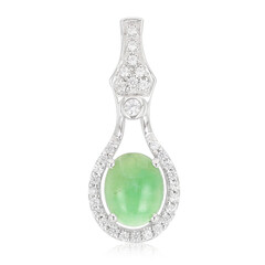 Pendentif en argent et Chrysoprase impériale