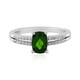 Bague en argent et Diopside de Russie