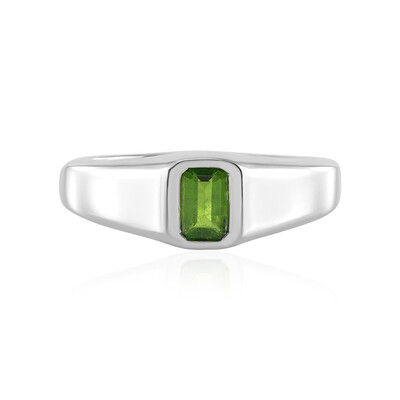 Bague en argent et Diopside de Russie