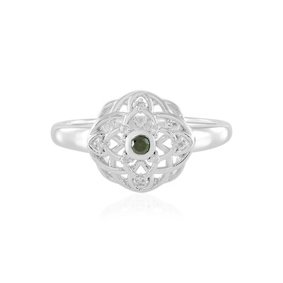 Bague en argent et Diamant vert