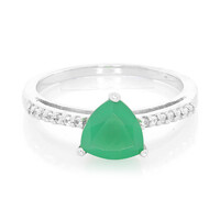 Bague en argent et Calcédoine verte