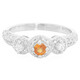 Bague en argent et Saphir orange