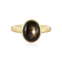 Bague en argent et Saphir étoilé noir