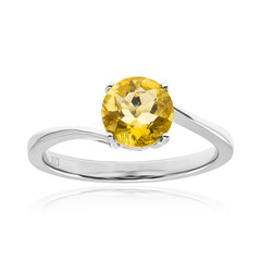 Bague en argent et Fluorite jaune