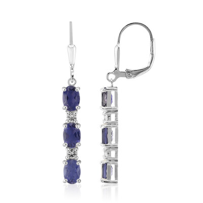 Boucles d'oreilles en argent et Iolite