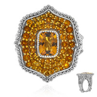 Bague en argent et Citrine Madère (Dallas Prince Designs)