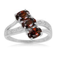 Bague en argent et Zircon cannelle