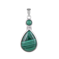 Pendentif en argent et Malachite