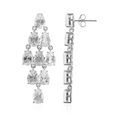 Boucles d'oreilles en argent et Topaze blanche