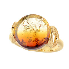 Bague en argent et Ambre de la Baltique Lever du soleil