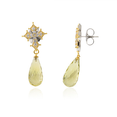 Boucles d'oreilles en argent et Citrine jaune citron (Dallas Prince Designs)