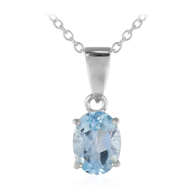 Collier en argent et Topaze bleu ciel