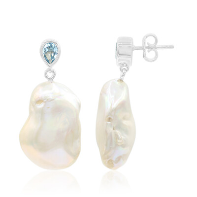 Boucles d'oreilles en argent et Perle de culture d'eau douce (TPC)