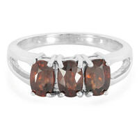 Bague en argent et Zircon chocolat