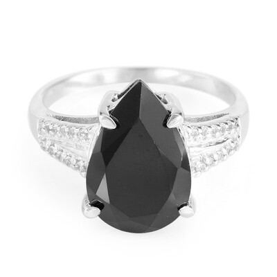 Bague en argent et Spinelle noir