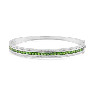 Bracelet en argent et Diopside de Russie