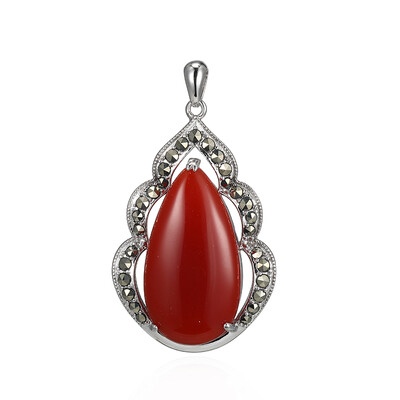 Pendentif en argent et Agate rouge