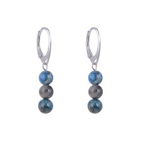 Boucles d'oreilles en argent et Shattuckite