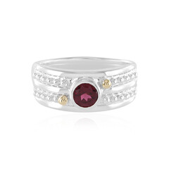 Bague en argent et Grenat Rhodolite (Granulieren)