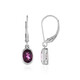 Boucles d'oreilles en argent et Grenat magenta