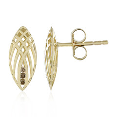 Boucles d'oreilles en or et Diamant champagne I2 (Ornaments by de Melo)