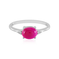 Bague en argent et Calcedoine framboise