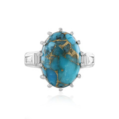 Bague en argent et Turquoise bleue cuivrée de Mohave (Faszination Türkis)