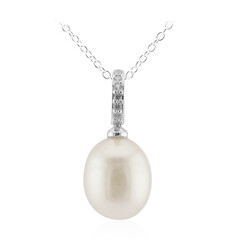 Collier en argent et Perle blanche de culture d'eau douce