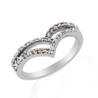 Bague en argent et Diamant champagne I2