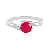 Bague en argent et Calcedoine framboise