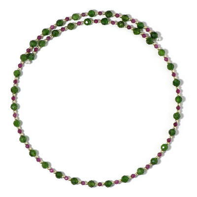 Collier ras du cou en acier et Rubis (Riya)