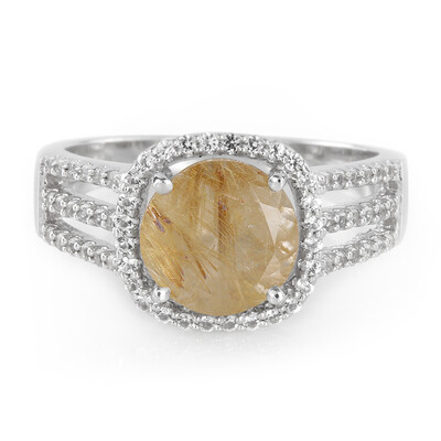 Bague en argent et Quartz rutile (Cheveux de Vénus)