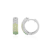 Boucles d'oreilles en argent et Grenat Tsavorite du Kenya