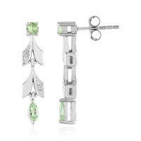 Boucles d'oreilles en argent et Tsavorite de Tanzanie