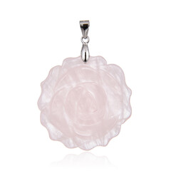 Pendentif en argent et Quartz rose