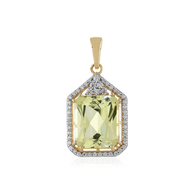 Pendentif en or et Kunzite jaune canari