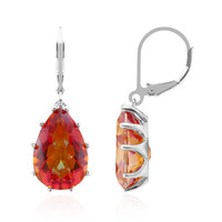 Boucles d'oreilles en argent et Quartz mystique orange