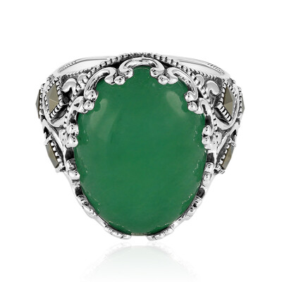 Bague en argent et Agate verte (Annette classic)