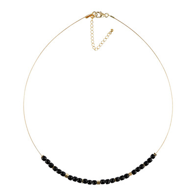 Collier en acier inoxydable et Tourmaline noire