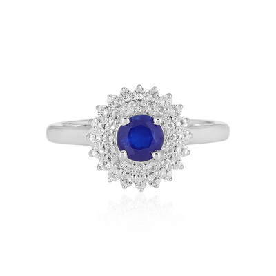 Bague en argent et Spinelle bleu roi