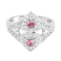 Bague en argent et Tourmaline rose