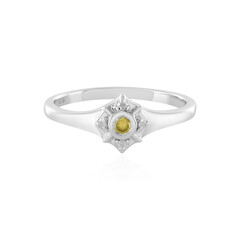 Bague en argent et Diamant jaune I3